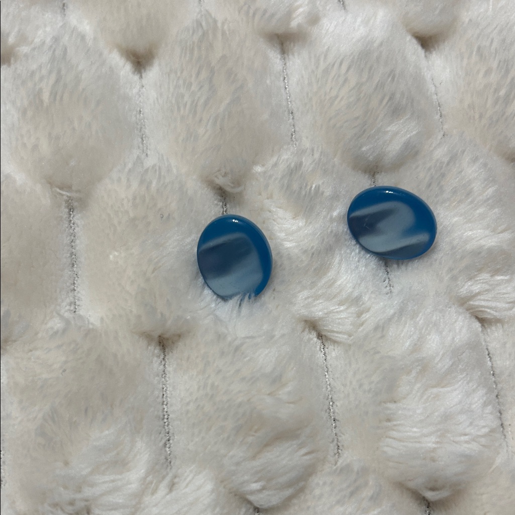 Elegant Blue Button Earrings